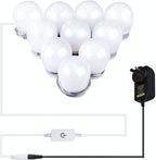 Hollywood LED Vanity Mirror Lights Kit,Stick on Dimmable Makeup Lights, 12V Mirror Lighting Strip Fixture for Vanity Dressing Table Set, Bedroom Wall Lights,CRI>90 (4000K Natural White,10 Bulbs)