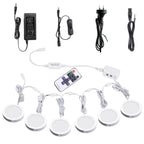 Linkable Under Cabinet LED Lighting 12V Dimmable Puck Lights with Wireless RF Remote Control, Hardwired & AU Wall Plug in for Counter Lighting(6 Lights, Natural White)