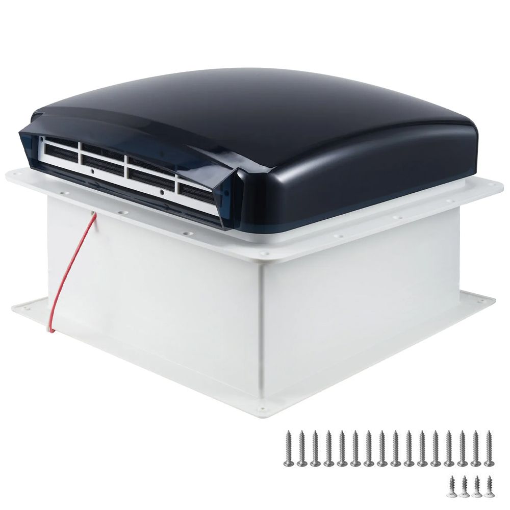12V Caravan Roof Vent Fan with LED Light & Reversible Airflow – Waterproof Rain-Proof Hatch Exhaust Fan with Screen for RV, Motorhome & Campervan Shower