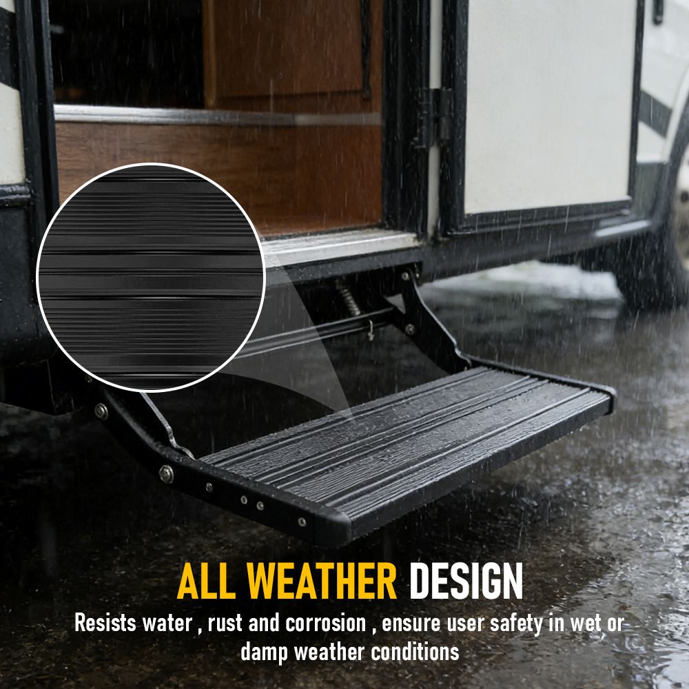 Heavy Duty Pull-Out Caravan Step, Folding Aluminium RV Step(57x55x17cm)