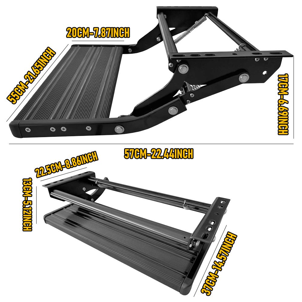 Heavy Duty Pull-Out Caravan Step, Folding Aluminium RV Step(57x55x17cm)