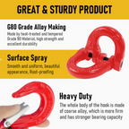 2SET 1.12T Sling Hook Heavy Duty Hammerlock/Slip Hook Kit With Swivel Winch & Safety Latch-Red