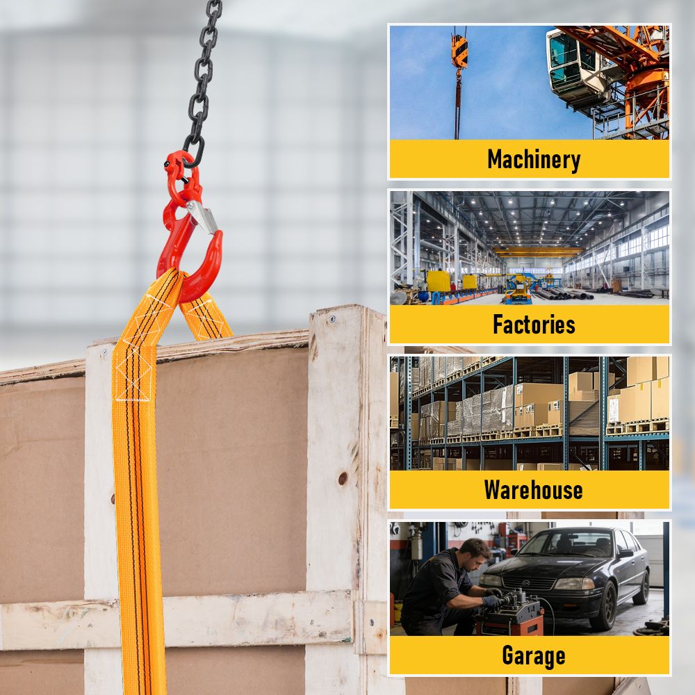2SET 3.15T Sling Hook Heavy Duty Hammerlock/Slip Hook Kit With Swivel Winch & Safety Latch-Red