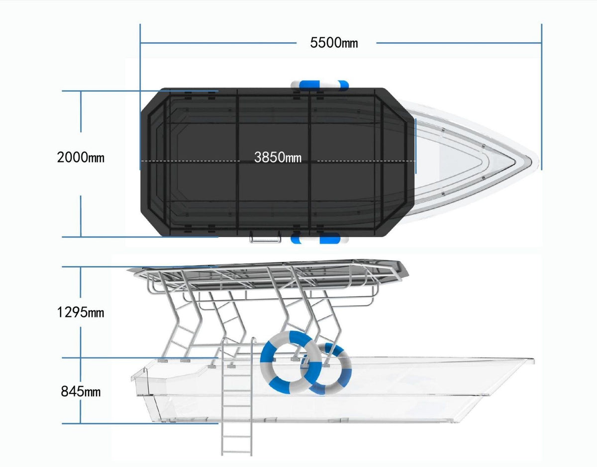 5.6m (12-Person) Smart Electric Power Transparent Boat