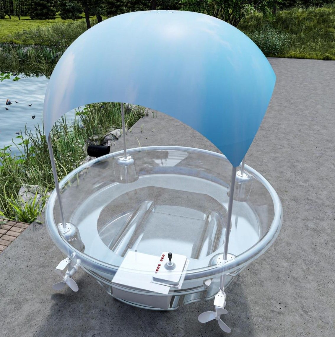 2.5m (5-Person) Smart Electric Power Round Transparent Boat