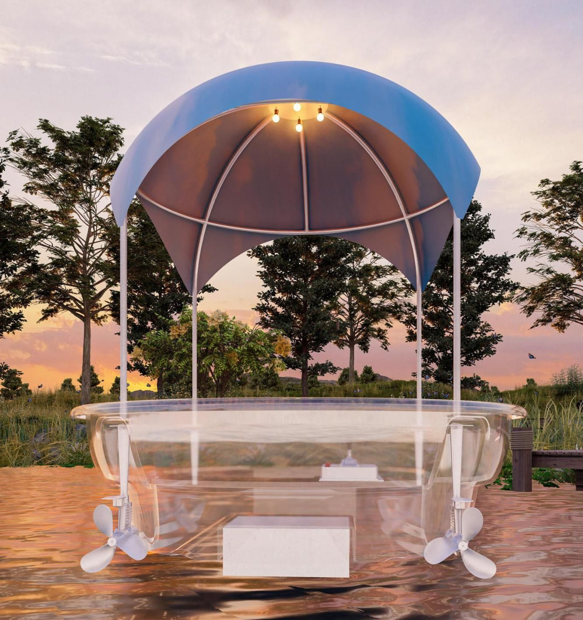 2.5m (5-Person) Smart Electric Power Round Transparent Boat