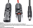 Solar Panel Connectors Compatible with M-C-4 Solar Connectors to DC Extension Cable 16AWG with DC 5.5mmx2.1mm, DC3.5x1.35mm,DC5.5x2.5mm and DC8mm Adapter for Portable Power Station Solar Generators