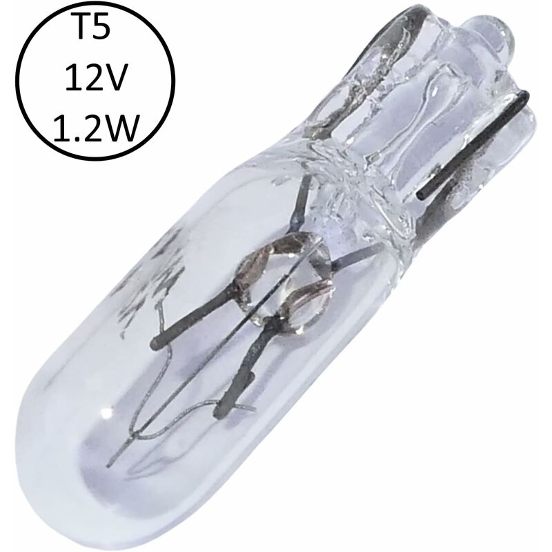 10 pcs T5 12V 1.2W DAshboard Light Bulbs