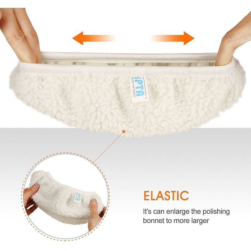 Polishing Bonnet, 5 Pieces (230-250Mm) Polishing Bonnets Electric Bonnets For Car Wool Bonnet Waxing Pads For Most Car