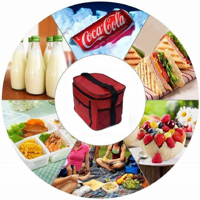 Insulated Lunch Bag 10L Cooler Bag Lunch Bag For Work School Beach Picnic Red