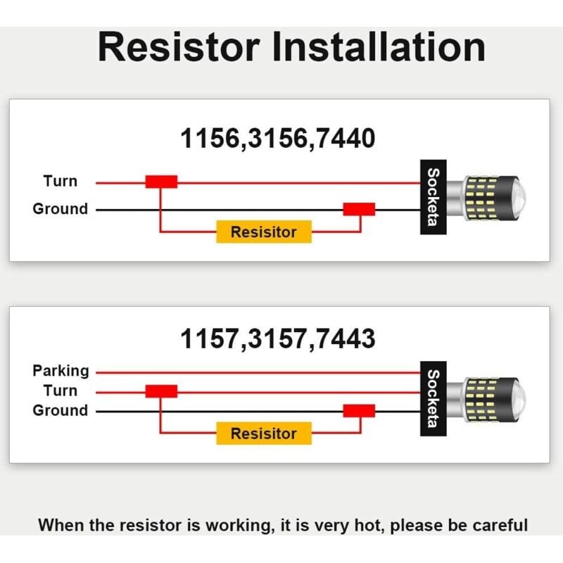 4 pcs 50W 8 Ohm LED Load Resistors Headlight Load Resistor Fog Light Decoder LED Turn Signal Resistor Decoder Wire (Fix