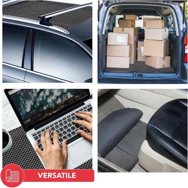 Car ROof Box Mat Non-Slip Waterproof Pvc Grid Pattern Multipurpose Cut To Size For Van Truck Car ROof Bag 90 X 100Cm
