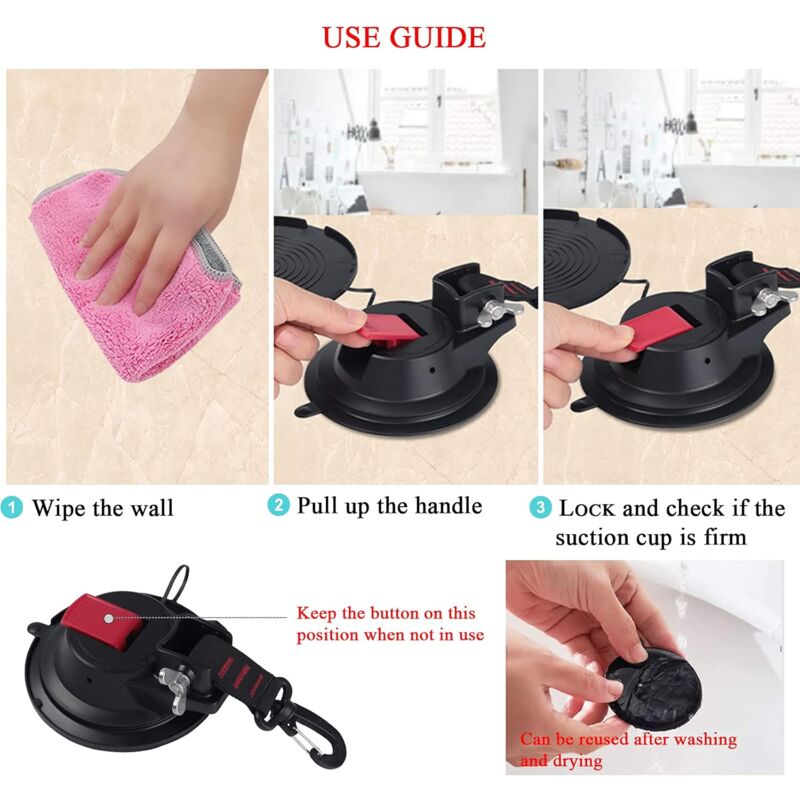 2 pcs Strong Car Anchor Suction Cups With Hook Fixing For Car Side Awning, Boat, Camping, Tarp, Tents, Luggage, Tarps