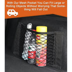 Car Trunk Storage Net, [4 pcs 40X25Cm] Pocket Organizers, Car Storage Net Bag With Elastic Magic Sticker For Car Luggage
