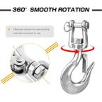 Heavy Duty Lifting Hook Load Towing Lifting Chain Safety Hook Winch Trailer Steel Clevis Safety Latch Lifting Stainless