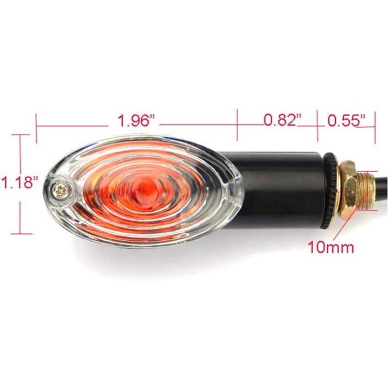 4 pcs Motorcycle Indicators Mini Turn Signal Lights 12V Waterproof Universal For Motorcycle Scooter Quad Cruiser Off