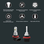 H11 H8 H9 H16 LED Fog Light Bulb, Pure White 6000K, Error Free Odb 12W 1200Lm LED DAytime Running Lights For Vehicle