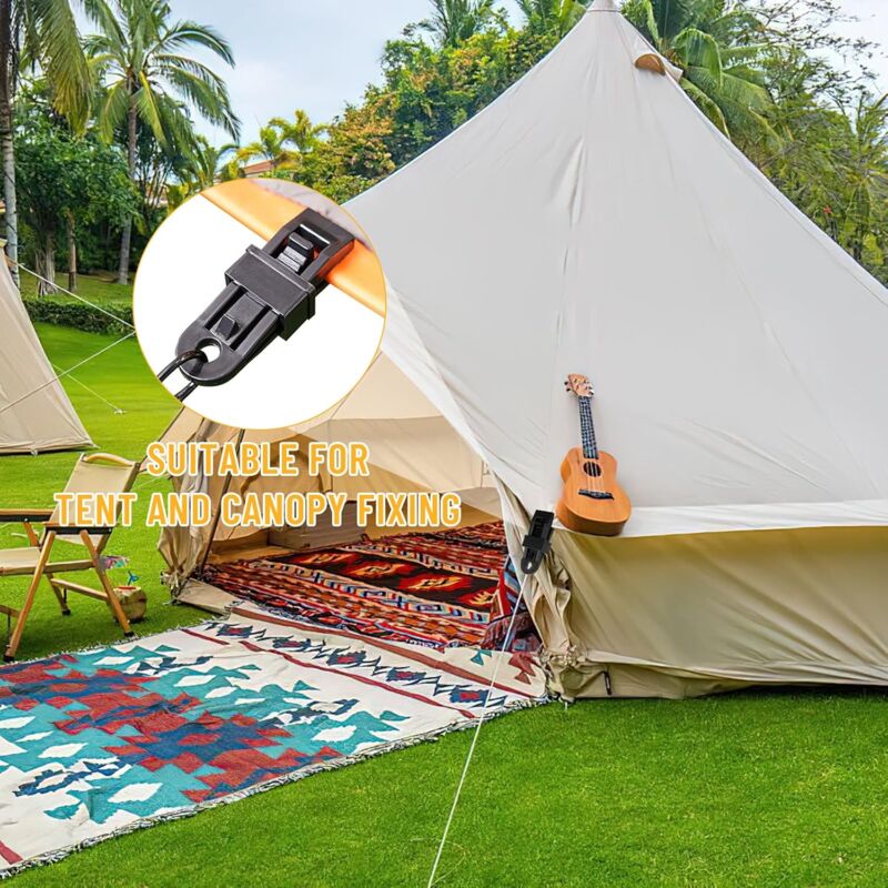 Tent Clip, 15 pcs Tarp Clips, Tarp Clamp, Black Heavy Duty Tarp Clips For Tents, Outdoor Camping, Awnings, Boat Covers,
