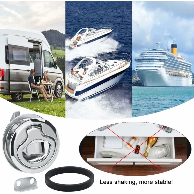2 pcs Zinc Alloy Flush Hatch Latch Boat Hatch Latch Boat Pull Latch Flush Hatch Latch Lock For Furniture, Drawers,
