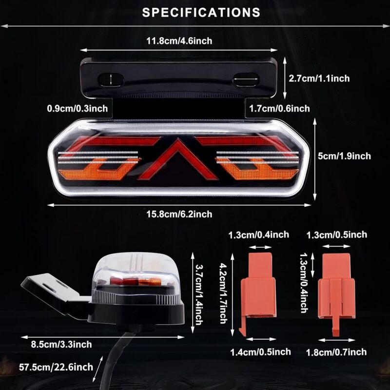 Multifunctional Motorcycle Tail Light 12V Universal Waterproof LED Brake Light Driving Lights Turn Signals For