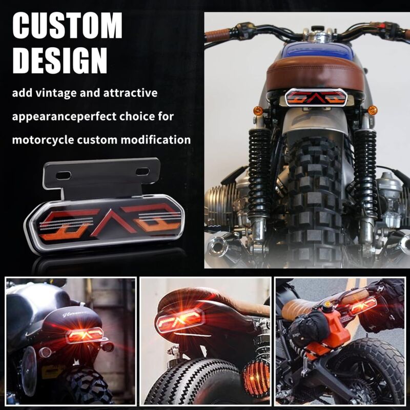 Multifunctional Motorcycle Tail Light 12V Universal Waterproof LED Brake Light Driving Lights Turn Signals For