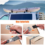 10M Tie Down Strap, 4 pcs Ratchet Strap With Zinc Alloy Buckle For Motorcycle/Car/Bike Carrier/Luggage/Moving Securing
