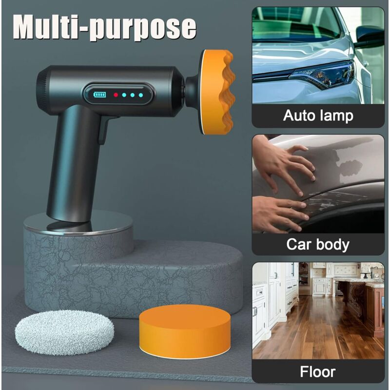 Portable Waxing Polisher With Polishing Pad, Polisher With 2000Mah Lithium Battery Brushless Polisher