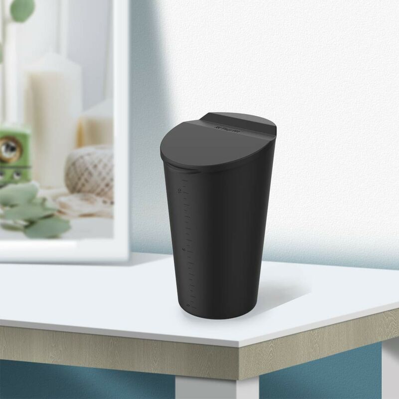 Small Car Trash Can With Lid - Car Cup Holder - Car Door Pocket Trash Can - Garbage Bin For Car, Home, Office - Black