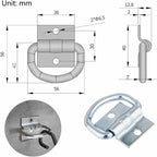 4 pcs Tie Down Rings, D-Ring Trailer Tarpaulin Tie Downs With Screws For Boats, Trucks, Vans And Homes