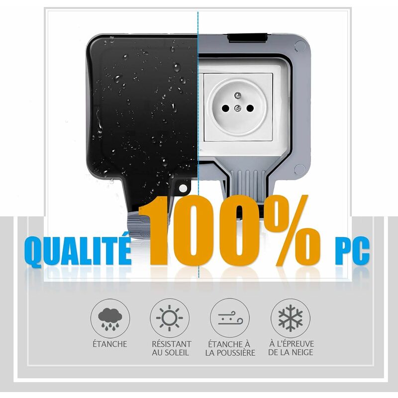 Waterproof Socket Double Outdoor Electrical Socket Ip66 Waterproof Wall Socket 16A