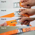 Lashing Straps, 6 M Length, 25 Mm Width, 150 Kg Lashing Capacity, Complies With Din En 12195-2 - Orange