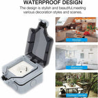 Waterproof Outdoor Wall Socket, Ip66 Weatherproof Outdoor Socket For Kitchen, Bathroom, Garage, Pool And Garden