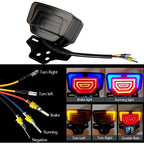 LED Motorcycle Tail Light Integrated Turn Signal,LED Brake Light,Driving Light With Waterproof License Plate Holder For