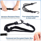 Bungee Cords With Hooks, 2 Pieces Adjustable Luggage Straps, Elastic Strap With 4 Sliding Buckles For Motorcycle Helmet