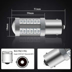4 X 1156Ba15S LED Bulb Red Super Bright 6000K 5630 33 Smd Backup Light Parking Reverse Position Rear Fog Light Bulb 12V
