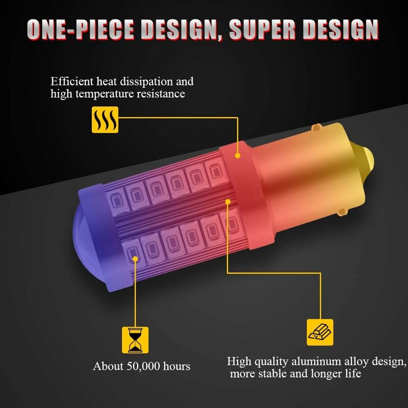 4 X 1156Ba15S LED Bulb Red Super Bright 6000K 5630 33 Smd Backup Light Parking Reverse Position Rear Fog Light Bulb 12V
