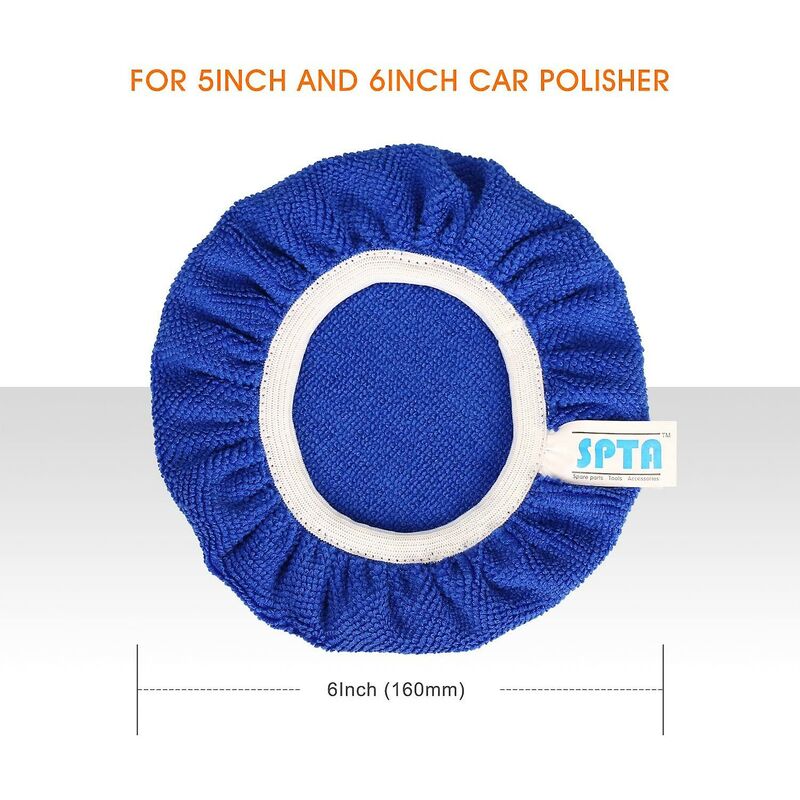 5 pcs (125-150Mm) Buffing Bonnets Microfiber Polishing Bonnets Set Polishing Buffing Bonnets Electric Bonnets For