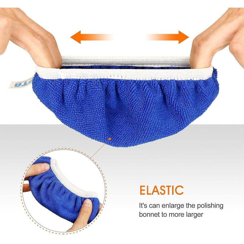 5 pcs (125-150Mm) Buffing Bonnets Microfiber Polishing Bonnets Set Polishing Buffing Bonnets Electric Bonnets For