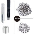 Grommet Kit Tools 10Mm Metal Eyelets Sets 100 Set Grommets Eyelets Kit For Canvas Tarpaulin Tent Repair Silver (2/5