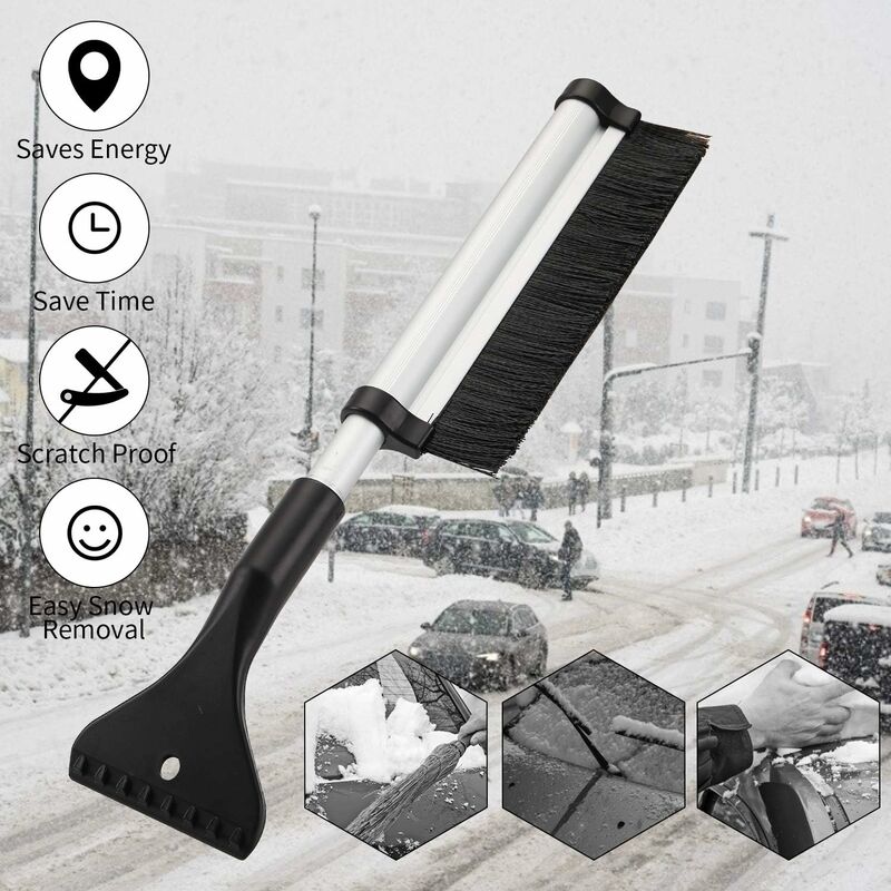 Snow Brush, 2 In 1 Ice Scraper Snow Brush Snow Broom Brush For Car Truck Windshield