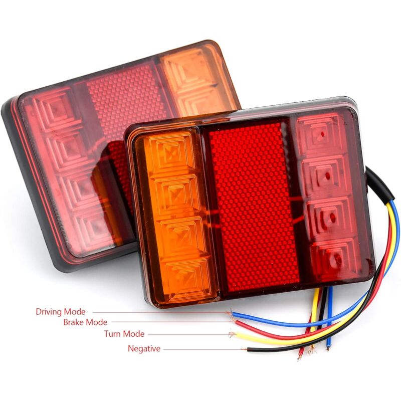 2 pcs 12V LED Tail Lights, Multifunctional Rear Lights For Tractor Truck Trailer