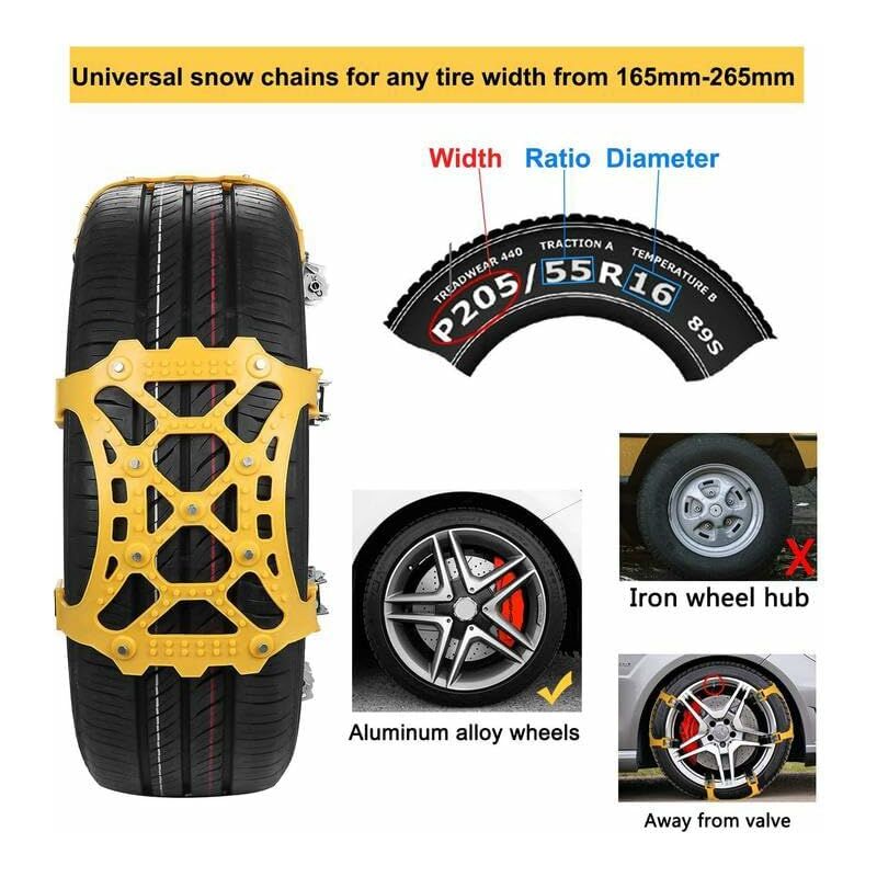 Snow Chains 6Pc Suitable For 165-275Mm