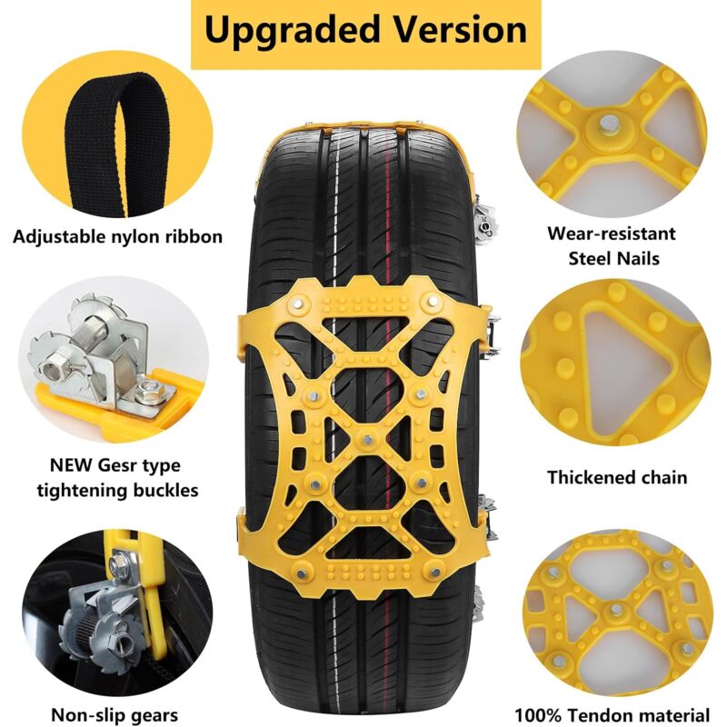 Snow Chains 6Pc Suitable For 165-275Mm