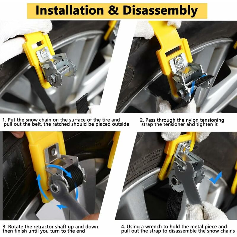 Snow Chains 6Pc Suitable For 165-275Mm