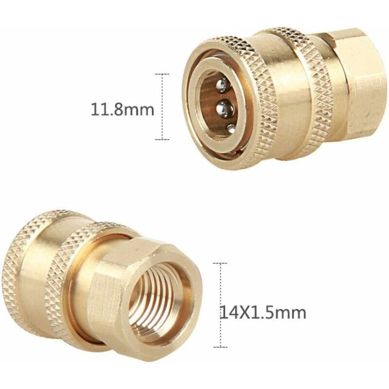 High Pressure Sprayer Nozzle Connectors, M14 Thread, 1/4 Quick Connector, Hose Connection Parts, Snow Foam Bottle