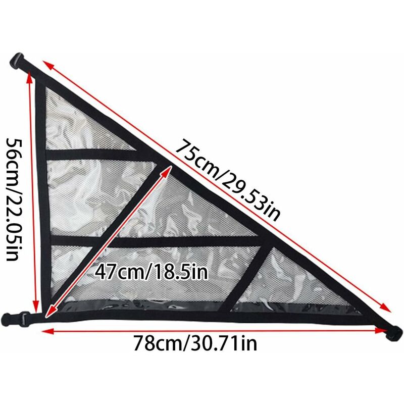 Ceiling Cargo Net - Triangle Car Ceiling Cargo Net Pocket Storage Net - Adjustable Double Layer Mesh ROof Organizer
