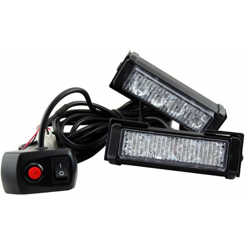 Strobe Lights, 2 pcs 8 LEDs Emergency Strobe Warning Lights Emergency Flashing Warning Lights 12V Universal For Car