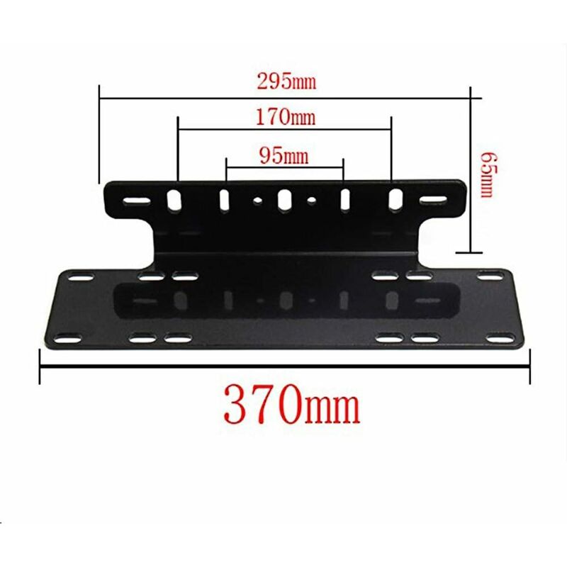 Universal Black Alloy License Plate Holder Front Bumper LED Bar And Work Lights License Plate Mounting Bracket For 4X4