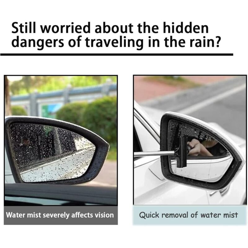 Professional Car Window Squeegee, Retractable Rearview Mirror Wiper, Expansion Length Is Up To 98Cm