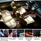 Car Interior LED Lights - Car Interior Lamp, 48 LED Car Strip Lights With Wireless Remote Control, Upgraded Waterproof